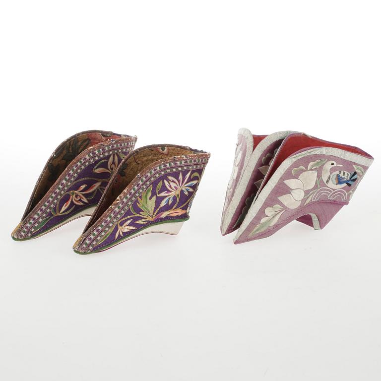 BRODERIER, 6 delar, Kina, 1900-talets början.
