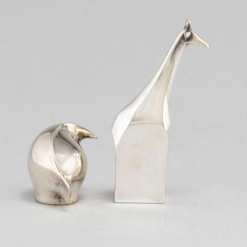 GUNNAR CYRÉN, , two silver plated figurines Dansk Design Japan later part of the 20th century.