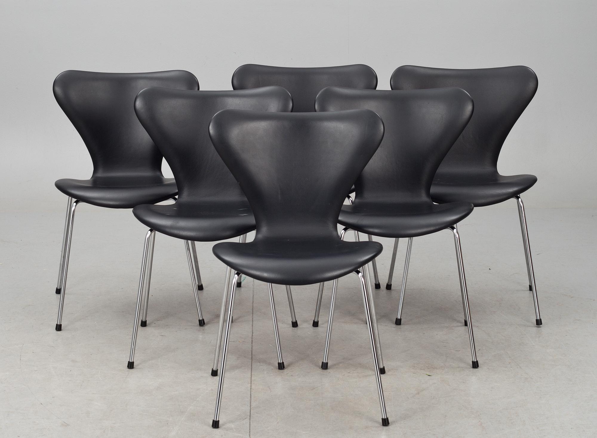 STOLAR, 6 st, "Sjuan", Arne Jacobsen, Fritz Hansen.
