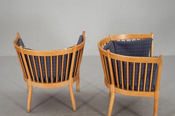 FÅTÖLJER, ett par, "Tremme", Börge Mogensen, Fritz Hansen, Danmark. 1900-talets andra hälft.