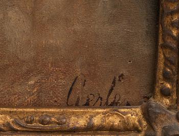 ARON GERLE, olja på uppfordrad duk, signerad.