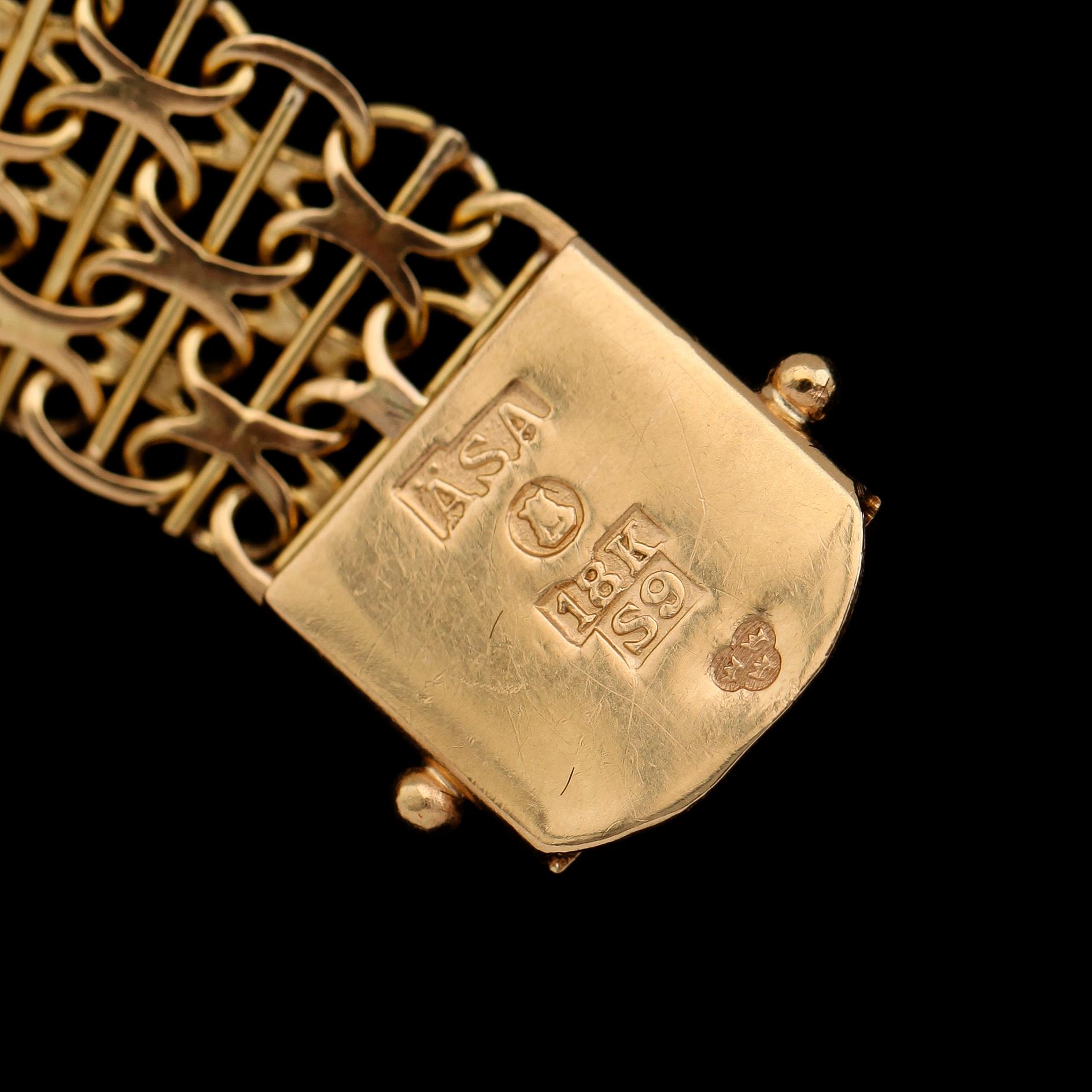 ARMBAND, 18K guld, ÄSA, 1968. Vikt ca 18 g.