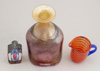FLASKA, SKULPTUR OCH KANNA, glas, Kosta Boda.