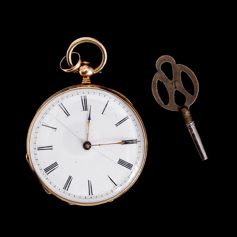 FICKUR, 18 k guld, sekelskiftet 1900.