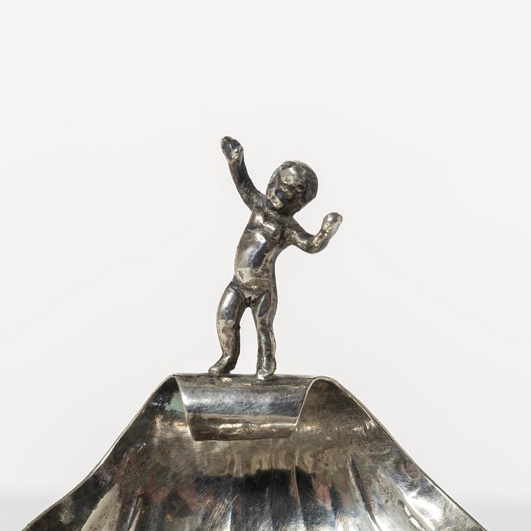 Salt cellars, a pair, silver, Empire style, 20th century.