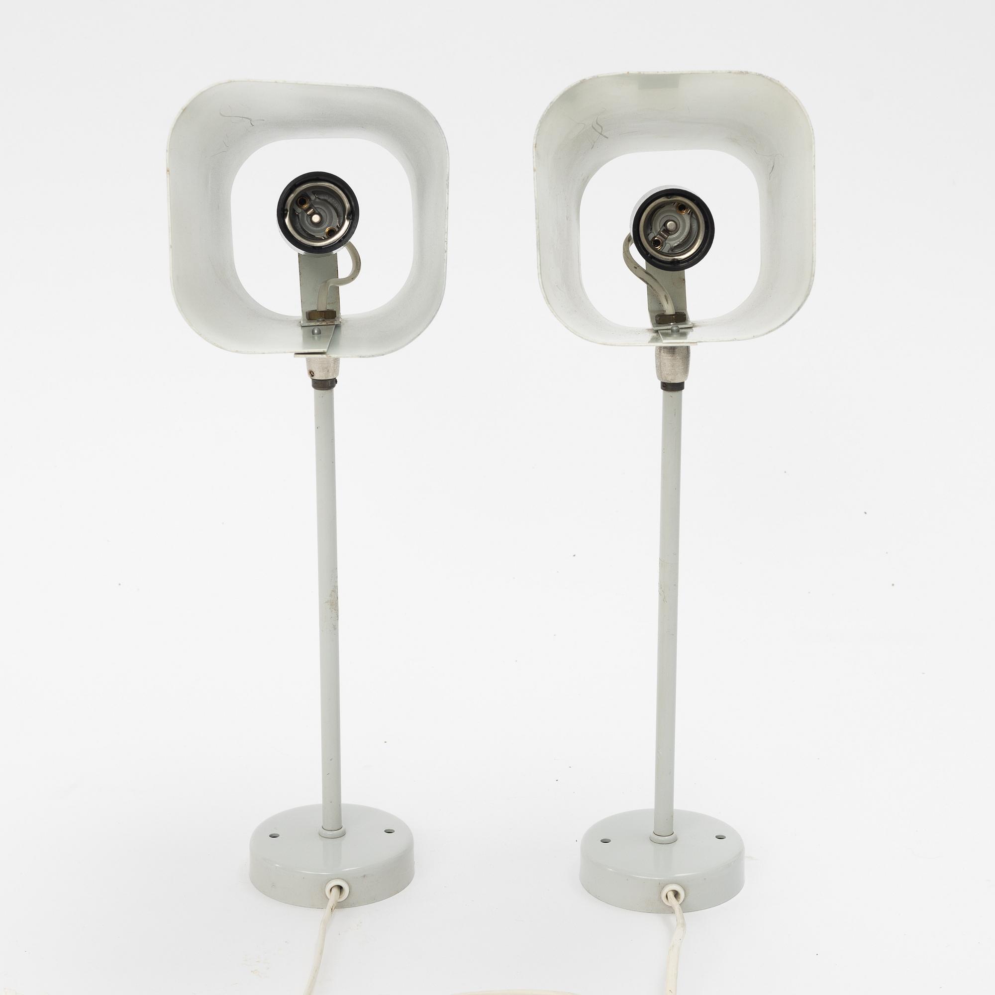 Uno Westerberg, a pair of wall lamps model "8889", Arvid Böhlmarks Lampfabrik, Stockholm, 1960s.