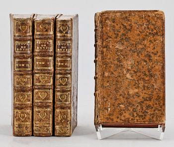 BOKVERK, 4 vol, "Oeuvres diverses de Mr Rousseau", Amsterdam 1743.