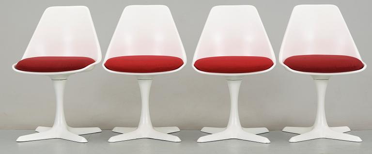 STOLAR, 4 st, "Tulip", Maurice Burke för Arkana, USA, 1960-tal.