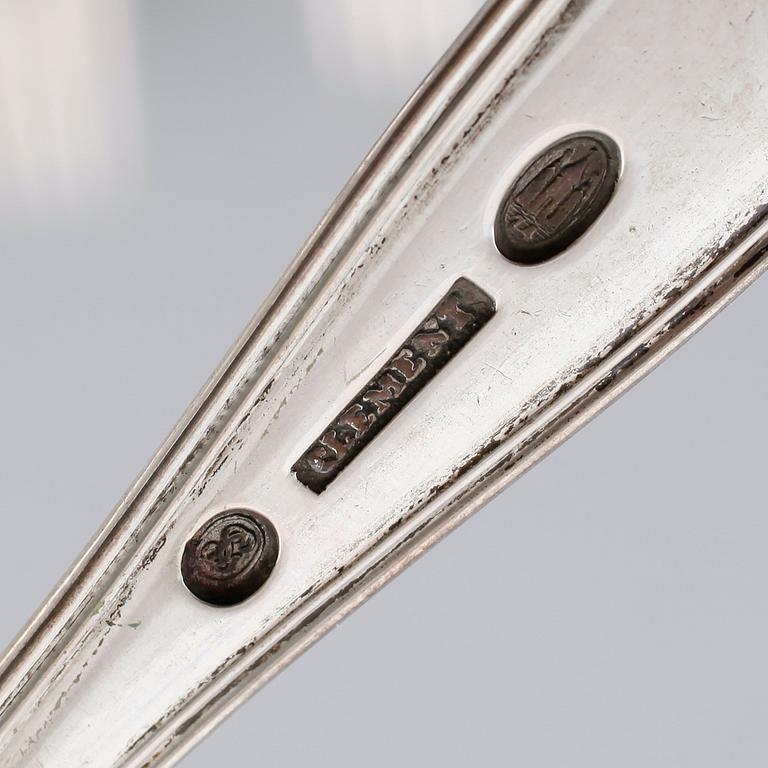 BESTICK, 14 snarlika delar, silver, Danmark, 1940-70-tal. Vikt ca 790 gram.