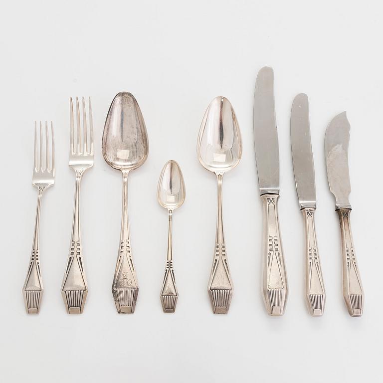 A 43-piece set of Suomi' silver cutlery, Kultateollisuus, Turku, Finland 1939-82.