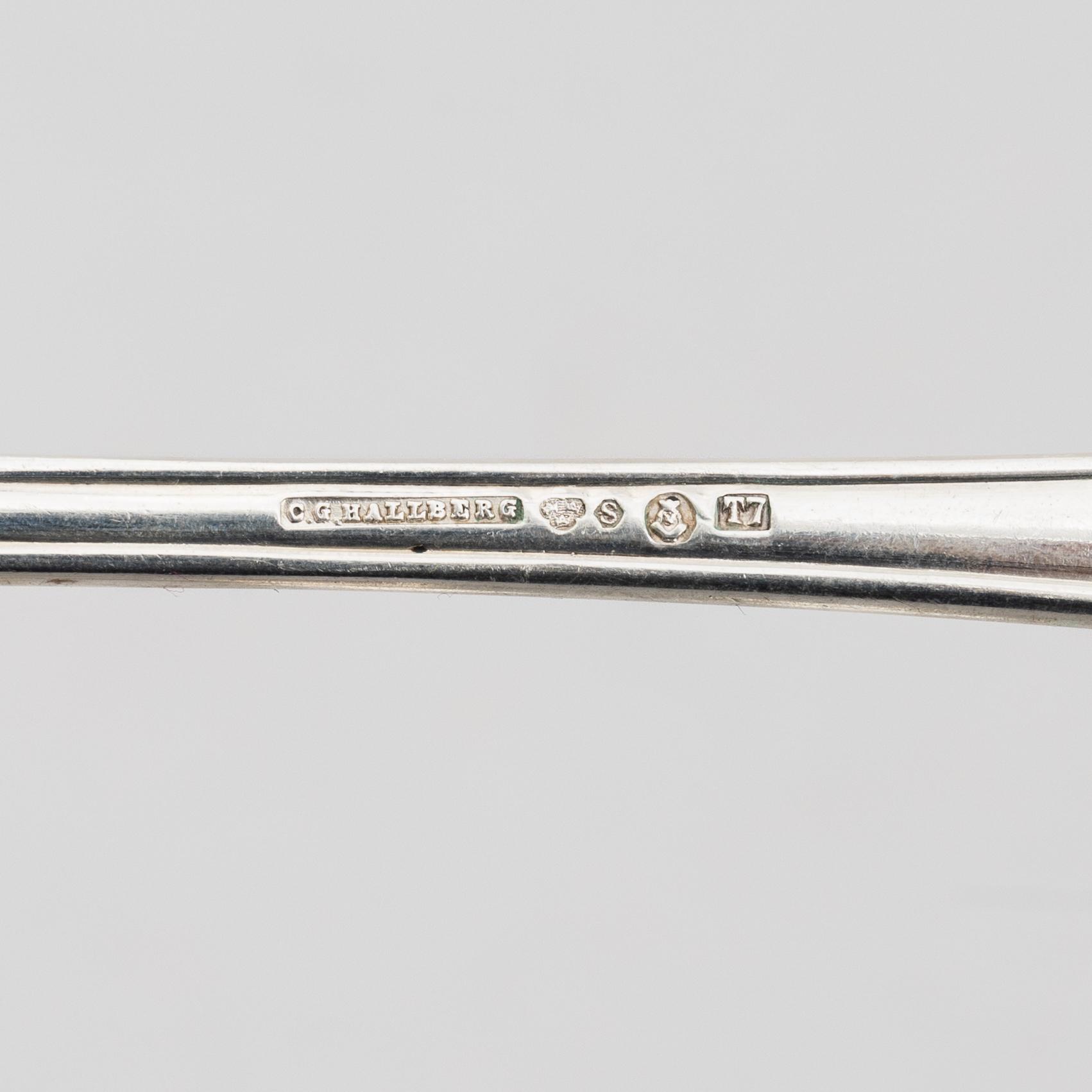 A 118-piece silver flatware set, "Norsk", C.G.Hallberg, Stockholm, Sweden, 1925-32.