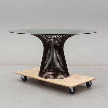 WARREN PLATNER, a glass top dining table.