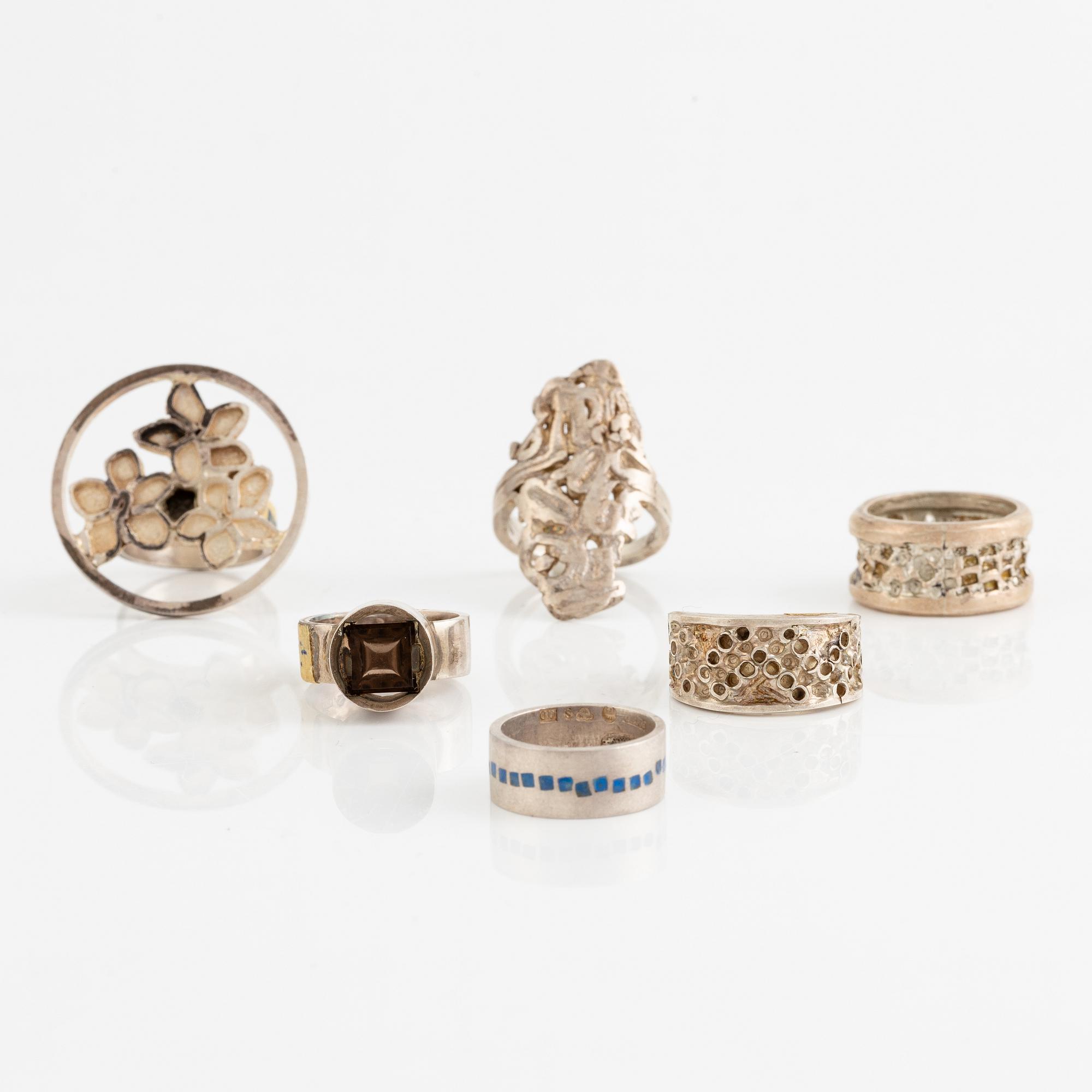 Lars Arby, six rings, silver. Gothenburg, among others, 1966 and 1976.