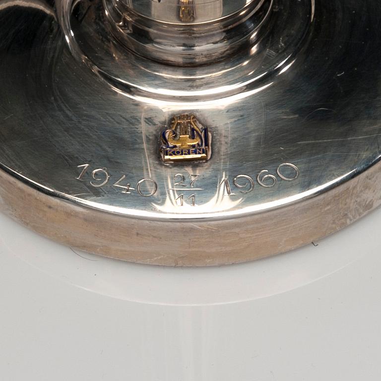 LJUSSTAKAR, ett par, sterlingsilver, CGH, Gustav Jansson, Stockholm, 1960. Totalvikt 841 g.
