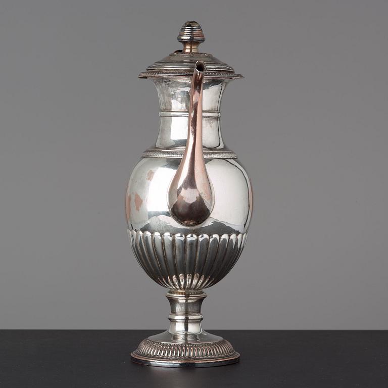 A Swedish late Empire 1830's coffeepot by Jacob Lenholm (master in Stockholm 1827-40).