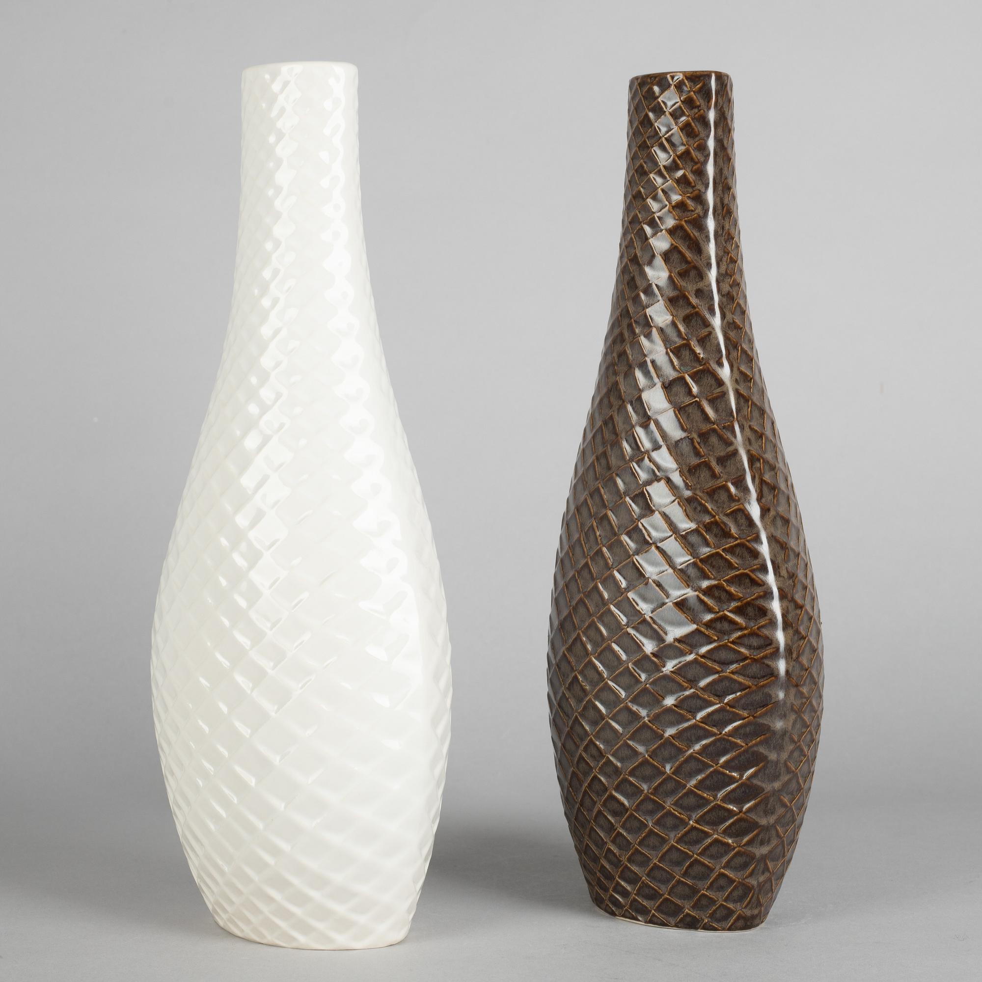 Stig Lindberg, vaser, 2 st, "Fjäll", stengods, prototyper, Gustavsbergs Studio ca 1960.
