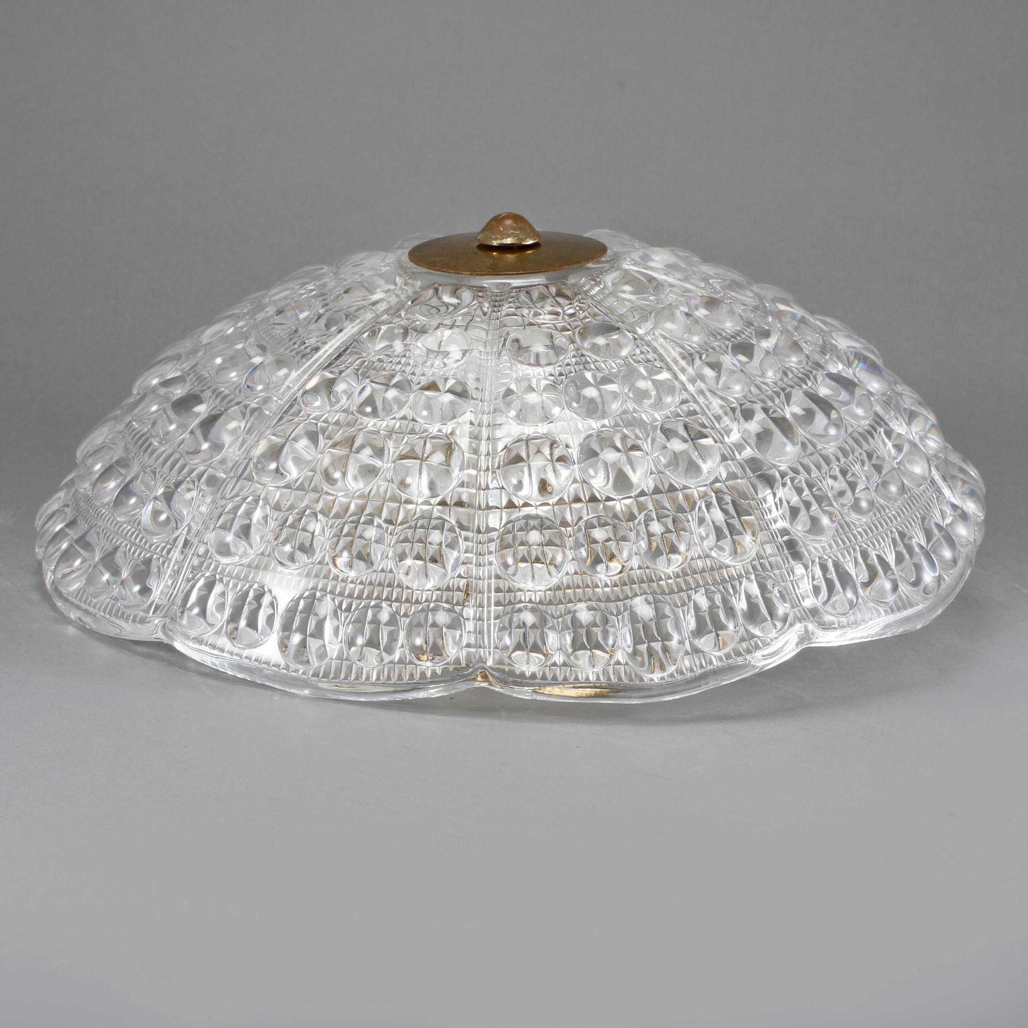 TAKLAMPA, Carl Fagerlund, Orrefors, 1900-talets andra hälft. Höjd ca 15 cm.