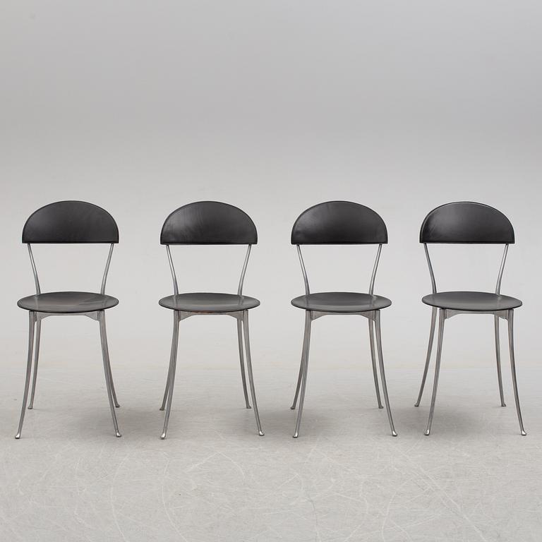 A set of four 'Tonietta' chairs by Enzo Mari, Zanotta, Italy, late 19th century.