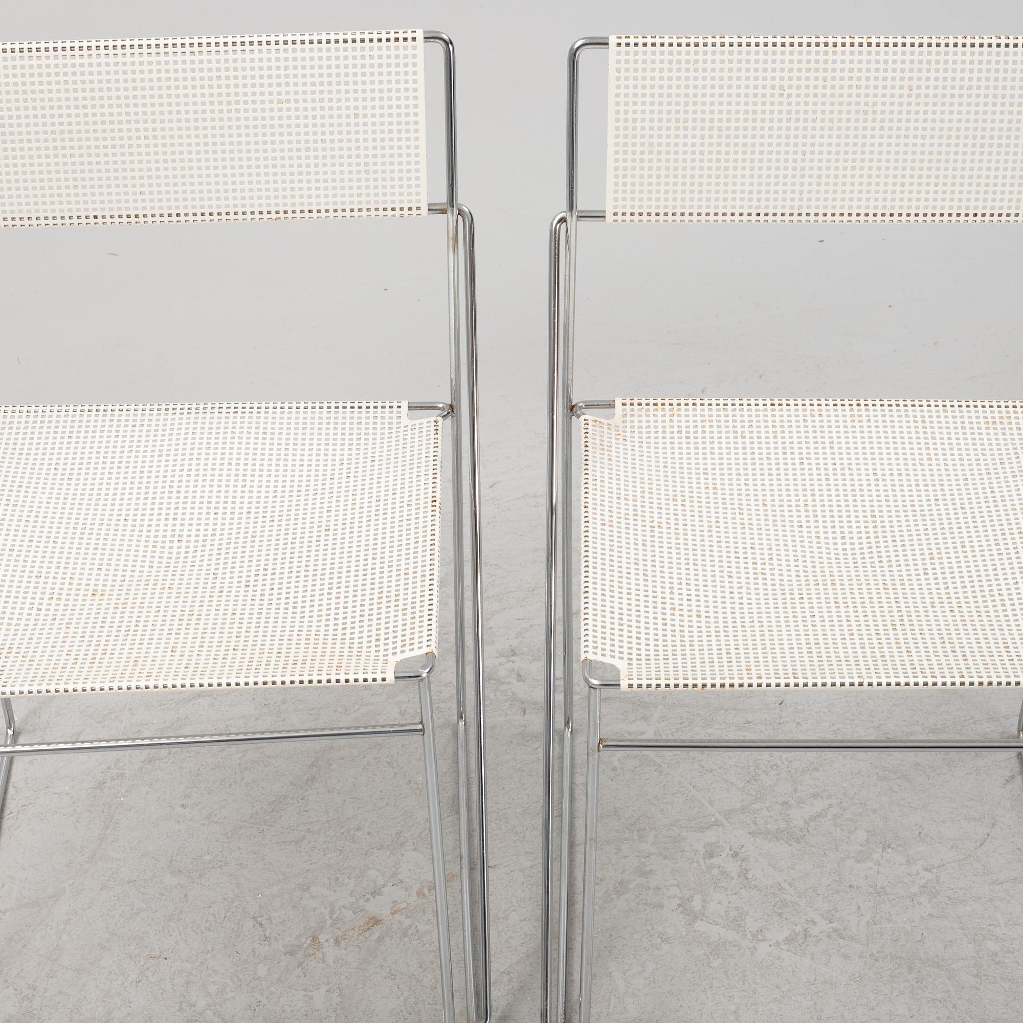 Nils Jörgen Haugesen, a pair of 'X-Line' chairs, Hybodan, Denmark, the model designed in 1977.