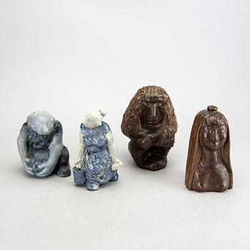 Åke Holm, 4 ceramic figurines, Höganäs, Sweden.