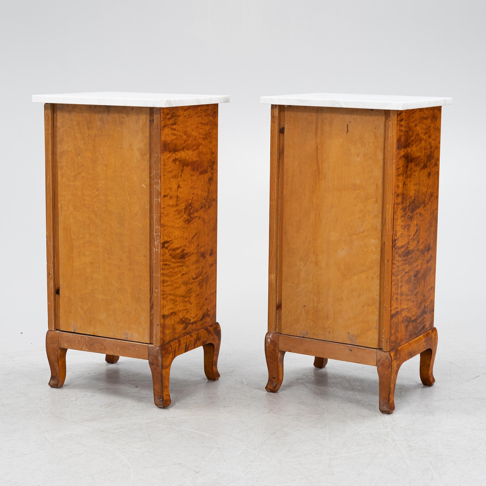 A pair of bedside tables, early 20th century.