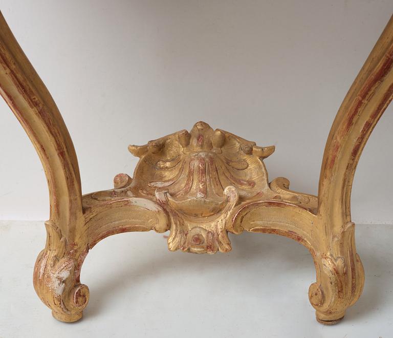 A Swedish Rococo mid 18th century console table.