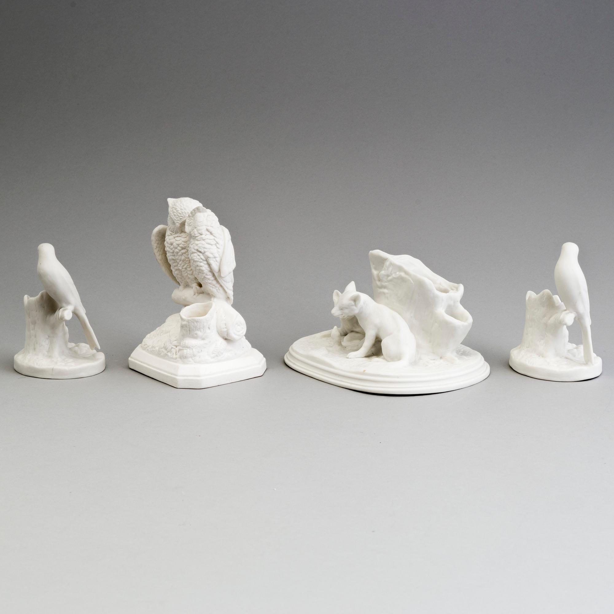 FOUR PARIAN FIGURES, Gustafsberg, ca 1900.