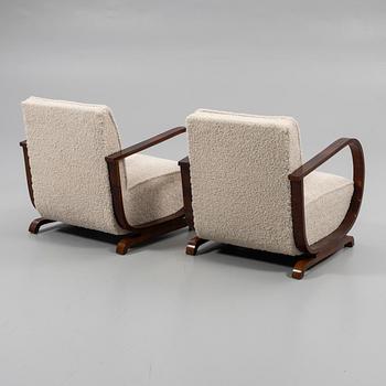 Armchairs, a pair, Art Deco, first half of the 20th century.