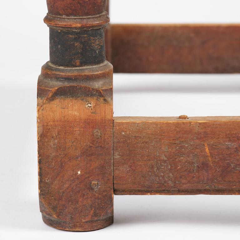 A Swedish baroque table base, circa 1700.