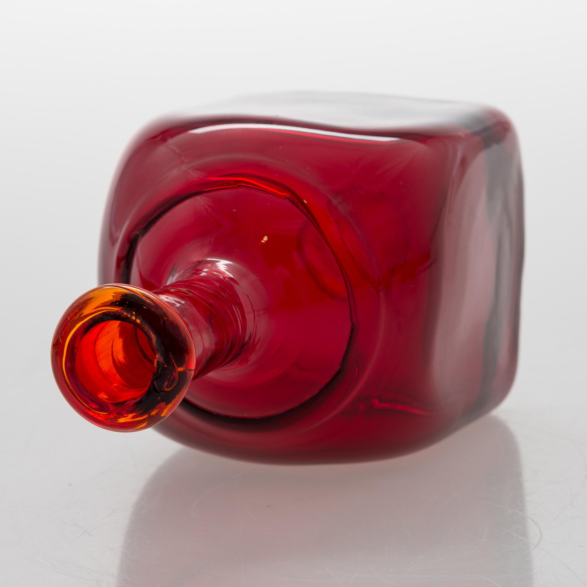 FLASKA och 4 GLAS, glas, Riihimäen lasi.