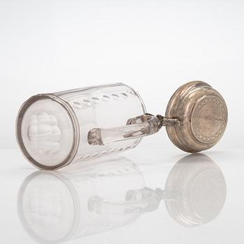 An early 19th-century glass and silver tankard, Copenhagen, Denmark 1809.