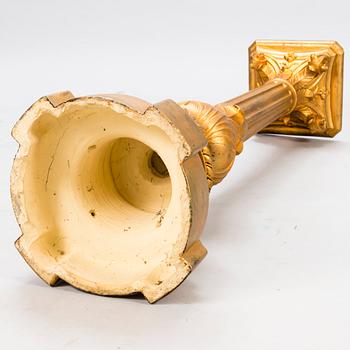 A late 19th Century bronzed ceramic pedestal manufactured by Andstens, Helsinki.