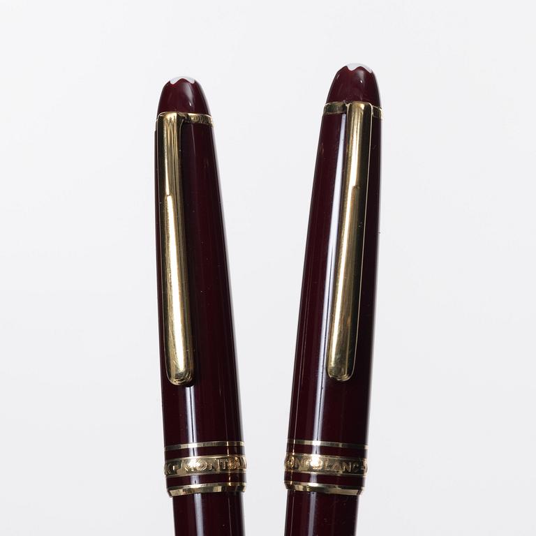 Pennor, 2 st, i etui, Montblanc Meisterstück.