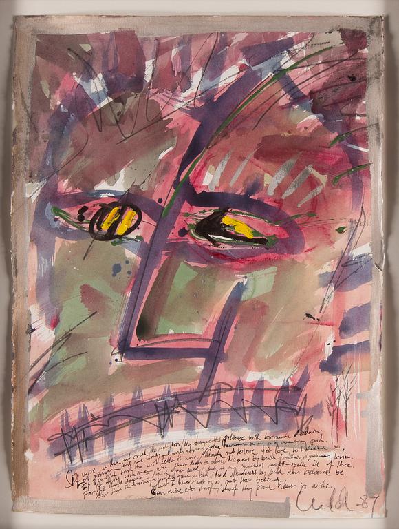 ULF LUNDELL, mixed media, signed Lundell and dated -87.