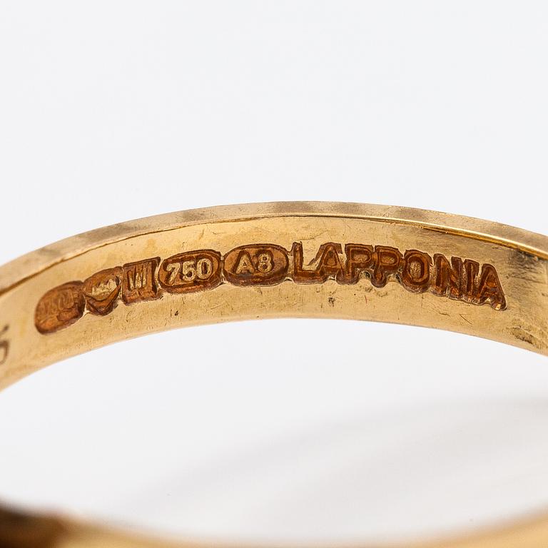 Björn Weckström, An 18K gold ring "Diamond city" wtih diamonds ca. 0.15 ct in total. Lapponia 1978.