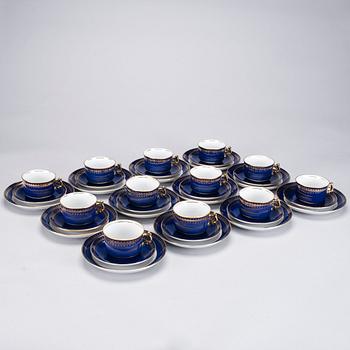 KAFFESERVIS, för 12, porslin, "Romanov" Golden Collection. 1900-talets slut.