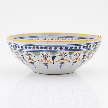 A faience bowl, 18th Century.