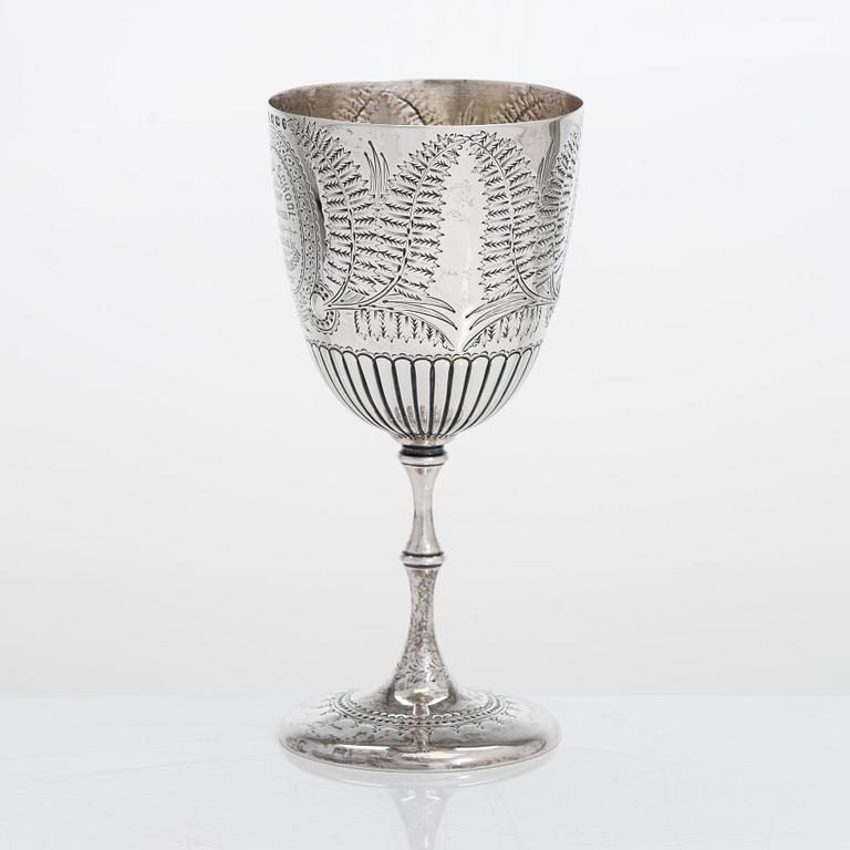 Horace Woodward & Co, a a sterling silver goblet, Birmingham, England 1877.
