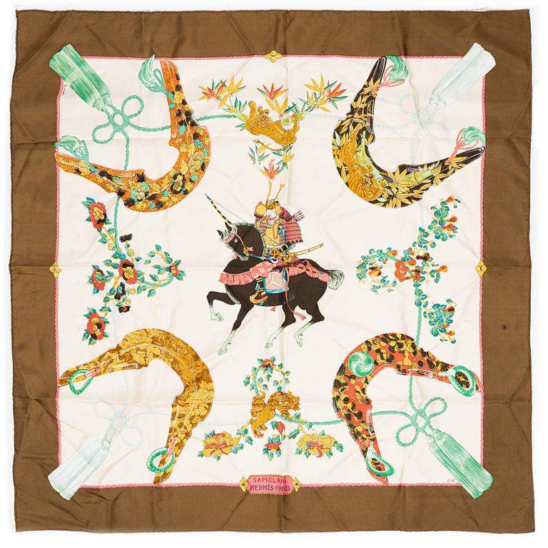 Hermès, two scarves, "Jouvence" and "Samourai".