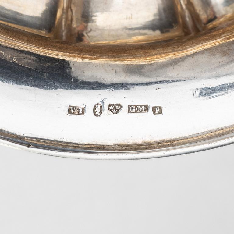A Swedish 19th century silver bowl with lid, mark of Gustaf Möllenborg, Stockholm 1851.