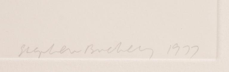 STEPHEN BUCKLEY, färglitografi, sign, dat 77 och numr 29/50.