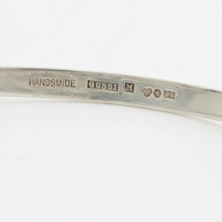 Gussi, necklace, silver with green stones, Malmö 1965.