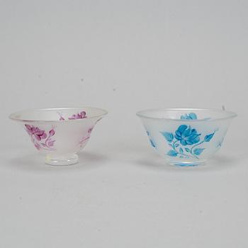 Eva Englund, skålar, glas, Orrefors, signerade.