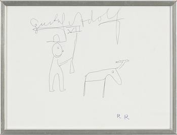 Roger Risberg, kulspetspenna på papper, signerad RR.