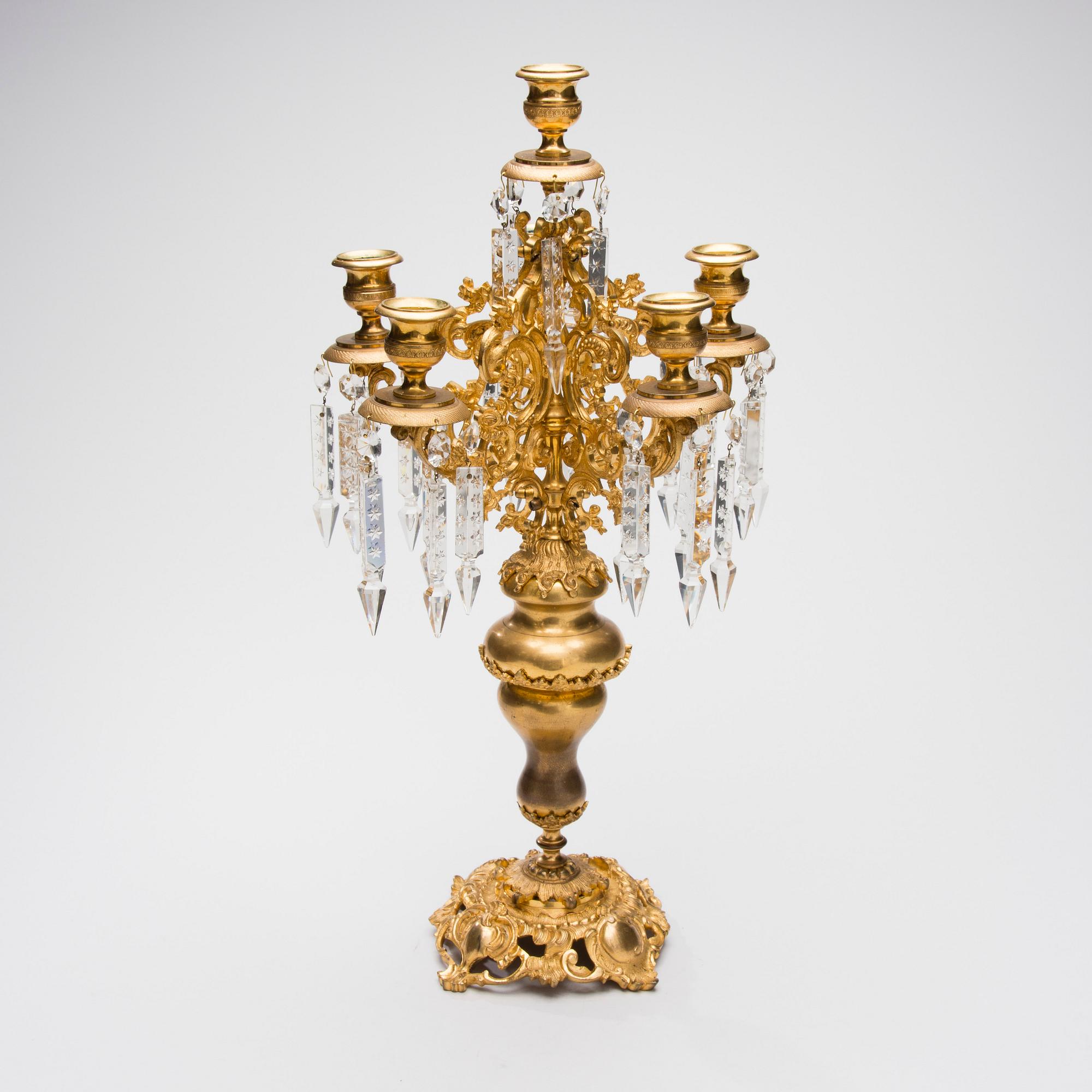 KANDELABER, brännförgylld brons, Ryssland 1860-1880-tal.