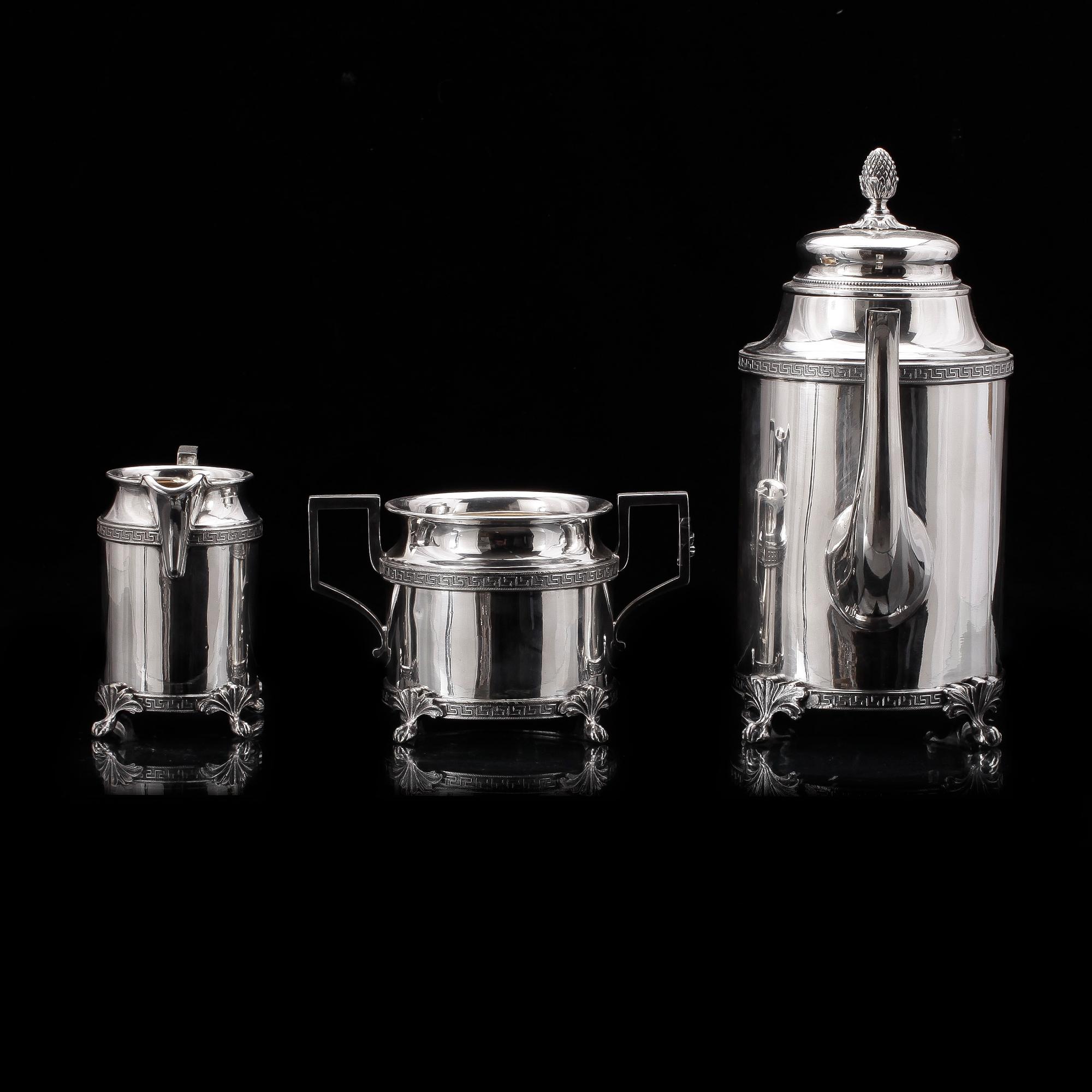 SERVIS, 3 delar, nysilver, C. R. Carlström, 1900-tal.