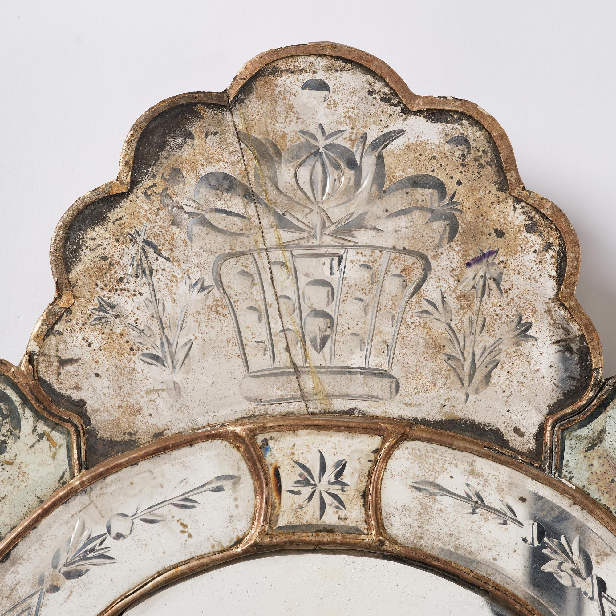 A Northern European late baroque mirror, mid 18th century.