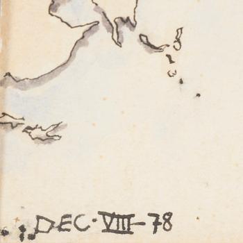 ULF RAHMBERG, mixed media, signed with monogram and dated DEC VIII -78.