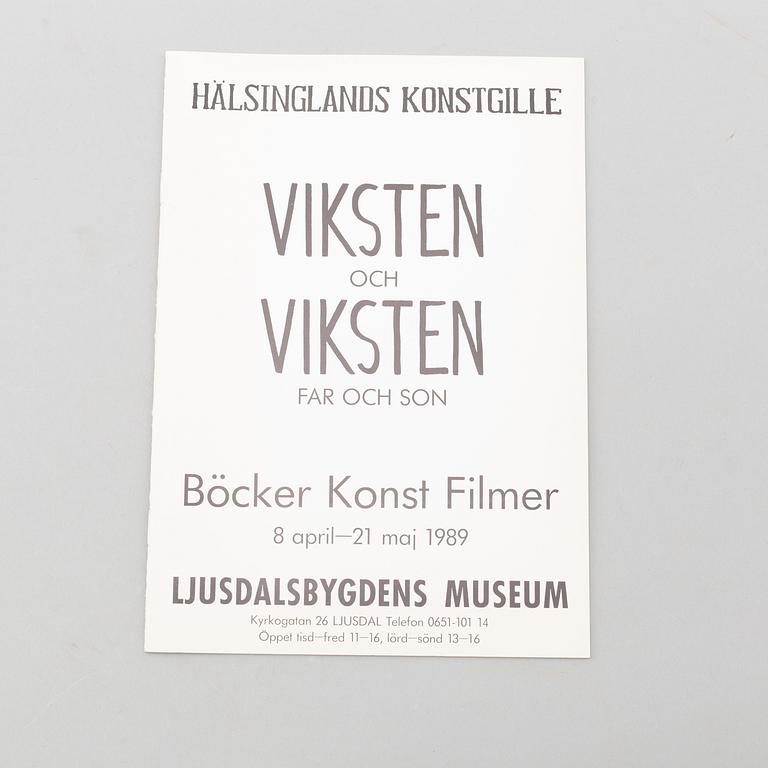 SAMLING BÖCKER OCH HÄFTEN, 23 st om konstnären Hans Viksten, 1900-talets andra hälft.