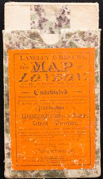 KARTA I FODRAL, "NEW MAP OF LONDON" Langley & Belch´s. 1800-talets första  hälft.